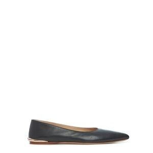 Gabriela Hearst Fleur Ballerina Flat Shoe in Black Nappa Leather